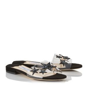 Jimmy Choo Joni clear plexi star patchwork crystal